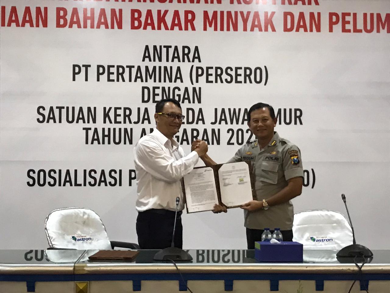 Pertamina Siapkan BBM dan Pelumas serta Sosialisasi B30 untuk Kepolisian Daerah Jawa Timur