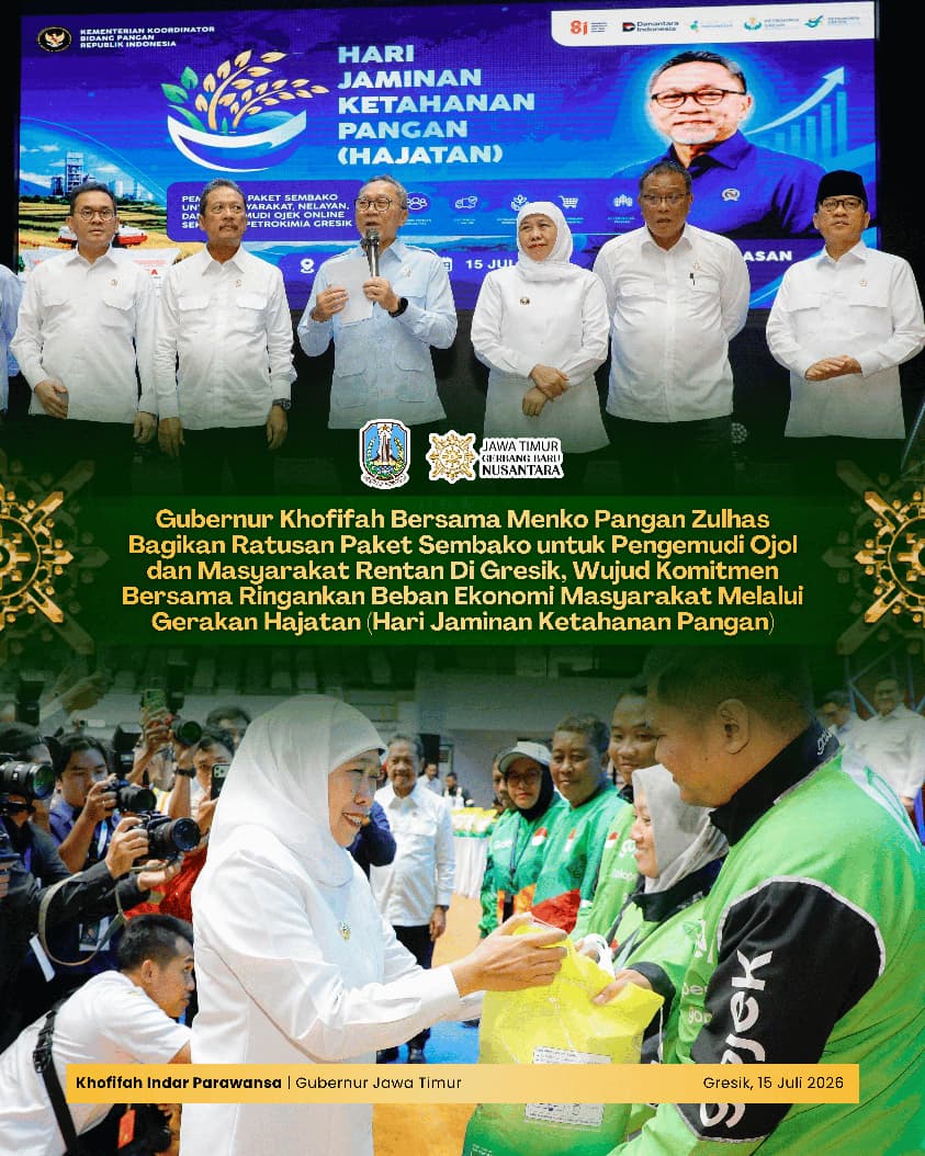khofifah dan menko bagi sembako