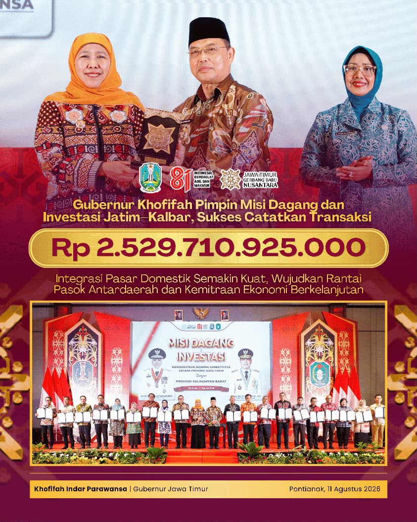Khofifah pimpin misi dagang di kalbar yang baru